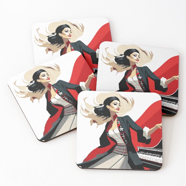 Item preview, pianist woman designed and sold by NotesForMusic.