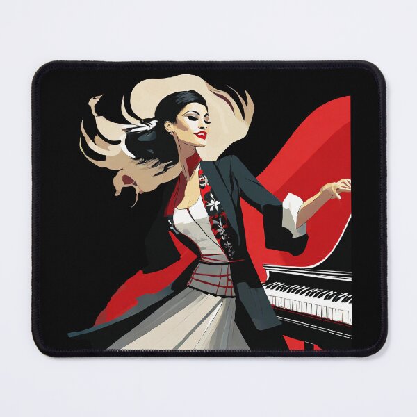 Item preview, pianist woman designed and sold by NotesForMusic.