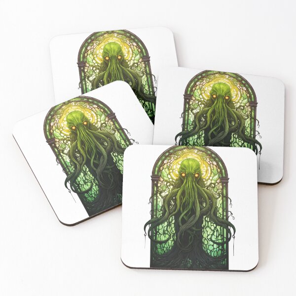 Item preview, Cthulhu Rising Stained Glass Window Temple Church No 2 designed and sold by LastHighwayTees.