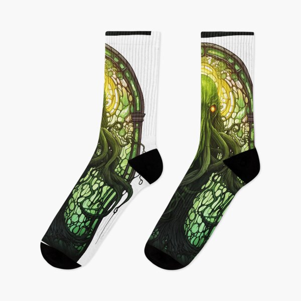 Item preview, Cthulhu Rising Stained Glass Window Temple Church No 2 designed and sold by LastHighwayTees.