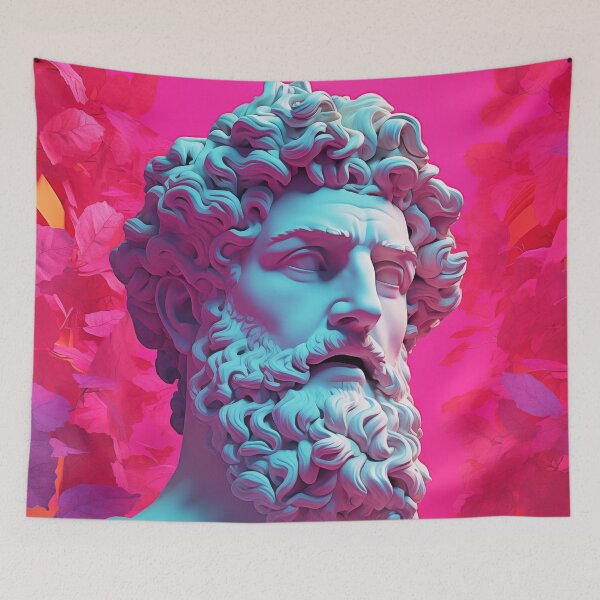 Item preview, Classical Enigma: Bust of Time in Vaporwave Harmony designed and sold by Mullet Monkey.