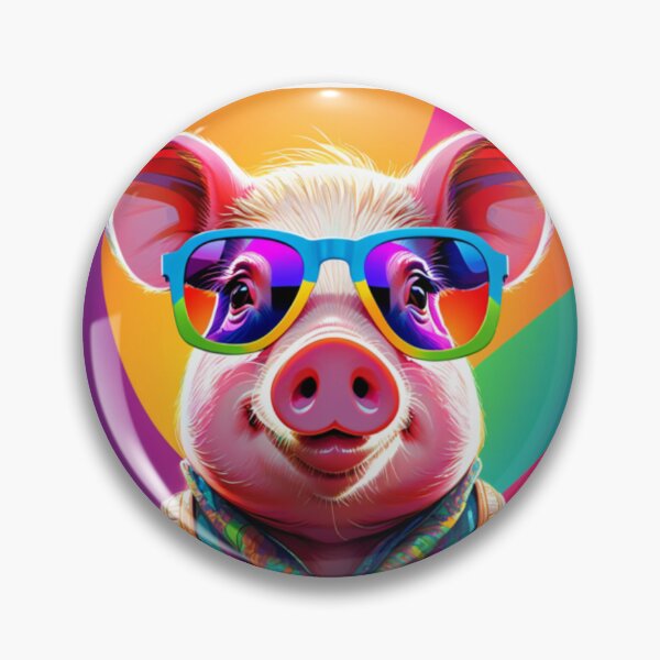 Item preview, Rainbow Pig Wearing Sunglasses designed and sold by GypsyGarou.