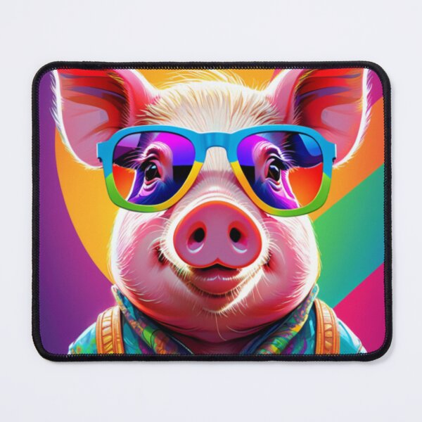 Item preview, Rainbow Pig Wearing Sunglasses designed and sold by GypsyGarou.