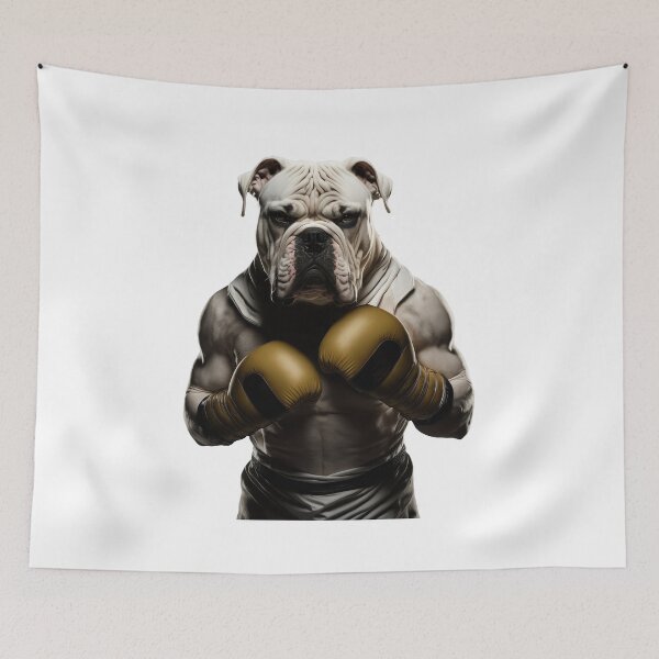 Item preview, Cool Bulldog Boxing - Boxer Bulldog Fighter Wearing Boxing Gloves designed and sold by MadeByRobots.