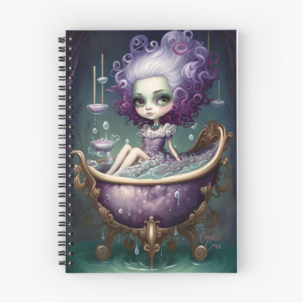 Item preview, Big Eye Bubble Bath Portrait Low Brow Art Big Eye Goth Girl designed and sold by Art.Fusion.Studio.
