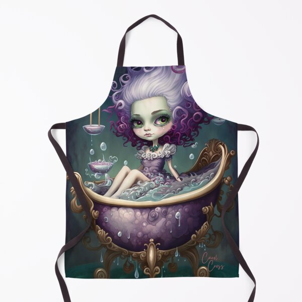 Item preview, Big Eye Bubble Bath Portrait Low Brow Art Big Eye Goth Girl designed and sold by Art.Fusion.Studio.