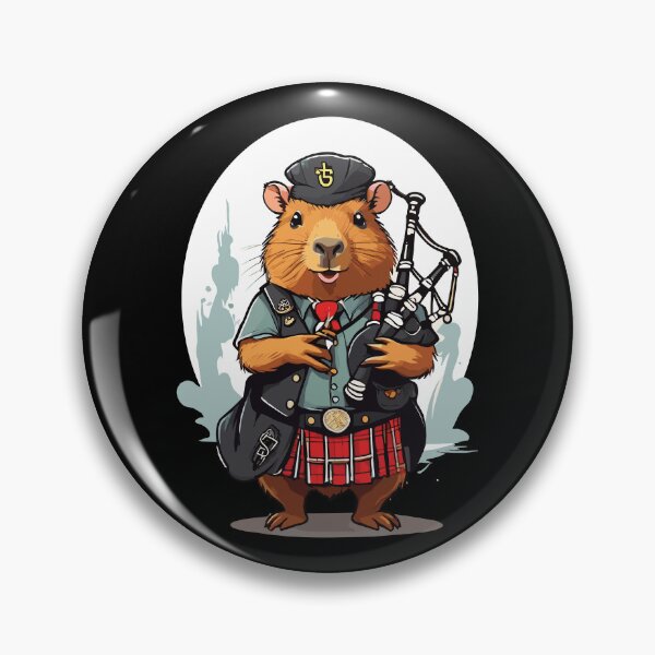 Item preview, Bagpiper capybara. Traditional Scottish musician. designed and sold by twisted-dot.
