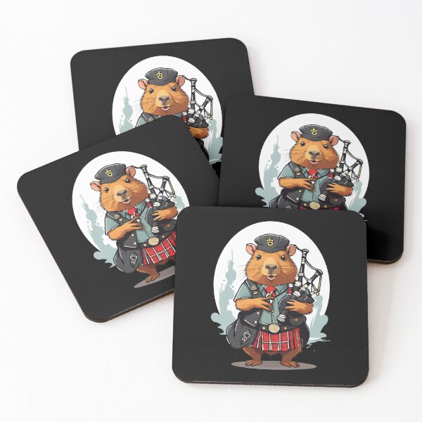 Item preview, Bagpiper capybara. Traditional Scottish musician. designed and sold by twisted-dot.