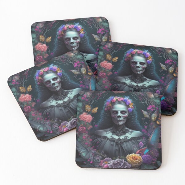 Item preview, Rainbow Goth Skeleton Bride Portrait  designed and sold by AmandaArcane.
