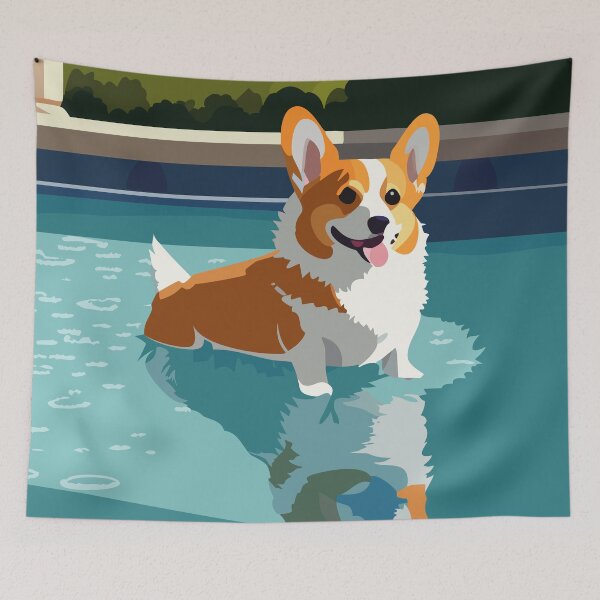 Item preview, Pool Corgi designed and sold by Corgi-at-night.