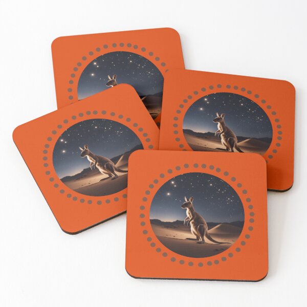 Item preview, Kangaroo in the desert in the desert designed and sold by KarakitAI.