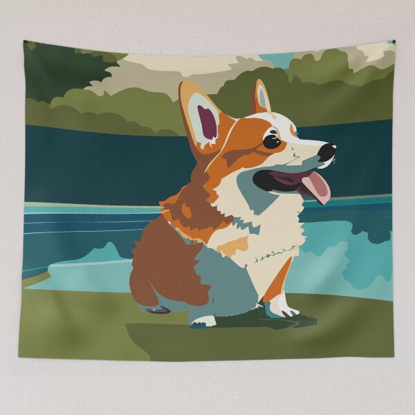 Item preview, Happy Corgi designed and sold by Corgi-at-night.