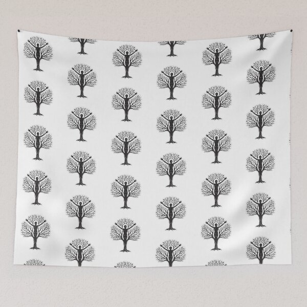 Item preview, Serene Silhouette Yoga Tree Pose - Nature-Inspired Meditation Art designed and sold by NovaGenArt.