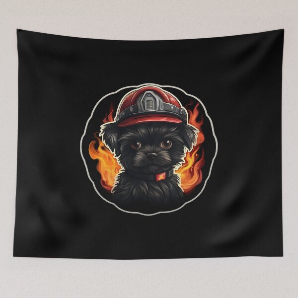 Item preview, Firefighter Affenpinscher designed and sold by CUTEDOGGIEZ.