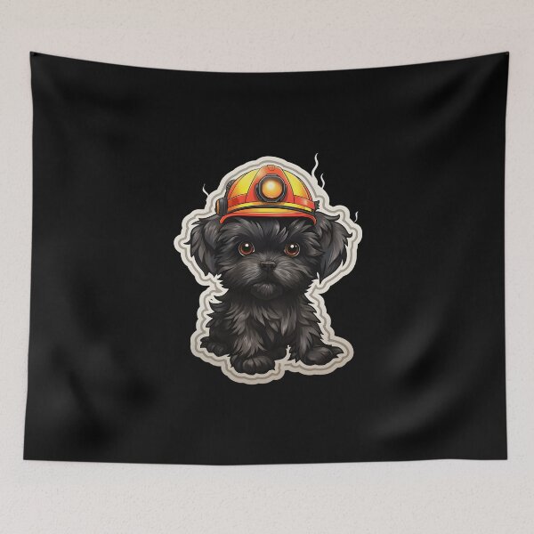 Item preview, Firefighter Monkey Terrier Puppy designed and sold by CUTEDOGGIEZ.