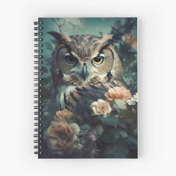 Item preview, Shabby Chic Gloomy Floral Owl Portrait designed and sold by AmandaArcane.