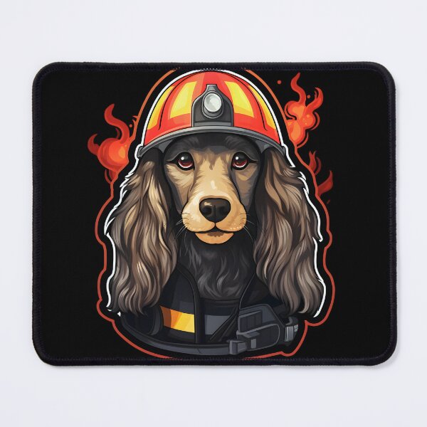 Item preview, Firefighter Afghan Hound designed and sold by CUTEDOGGIEZ.