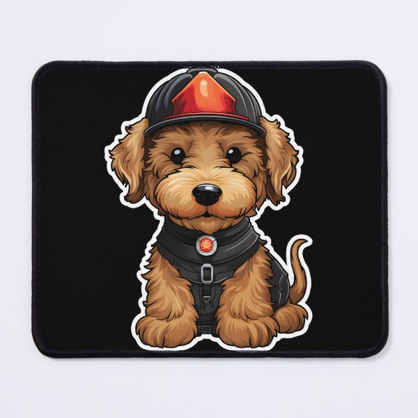 Item preview, Firefighter Airedale Terrier designed and sold by CUTEDOGGIEZ.