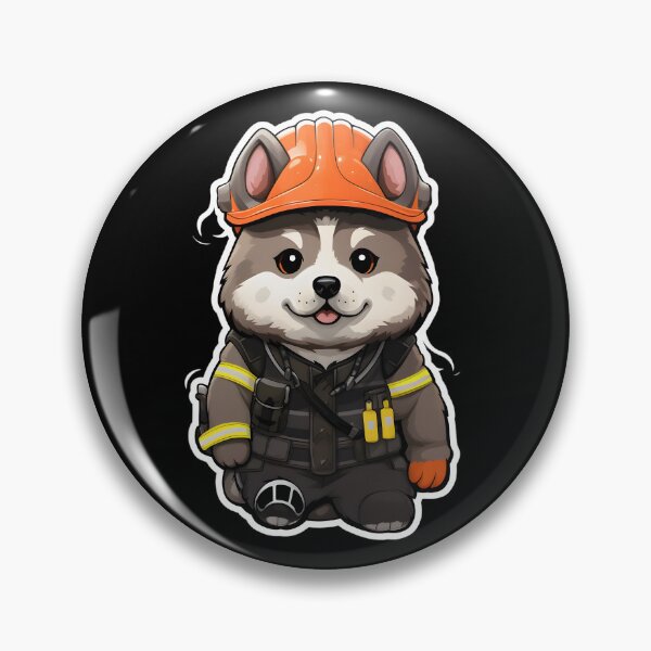Item preview, Firefighter Akita designed and sold by CUTEDOGGIEZ.