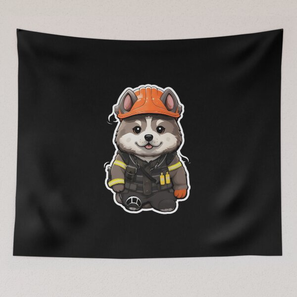 Item preview, Firefighter Akita designed and sold by CUTEDOGGIEZ.