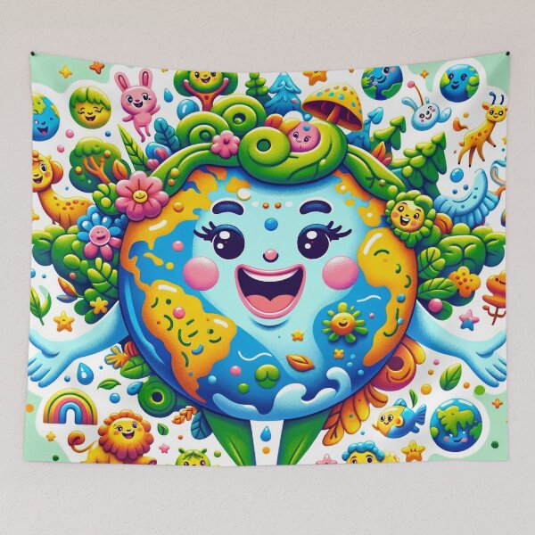 Aperçu de l'œuvre Mother Earth Happy Theme - Joyful Nature Art créée et vendue par The-Library.