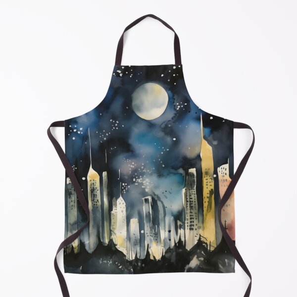 Item preview, Starry Night in the City - Watercolor designed and sold by HausKatz.