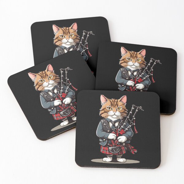 Item preview, Bagpiper cat. Traditional Scottish musician. designed and sold by twisted-dot.