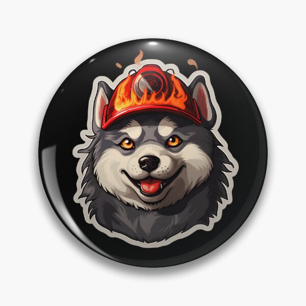 Item preview, Firefighter Malamute Puppy designed and sold by CUTEDOGGIEZ.