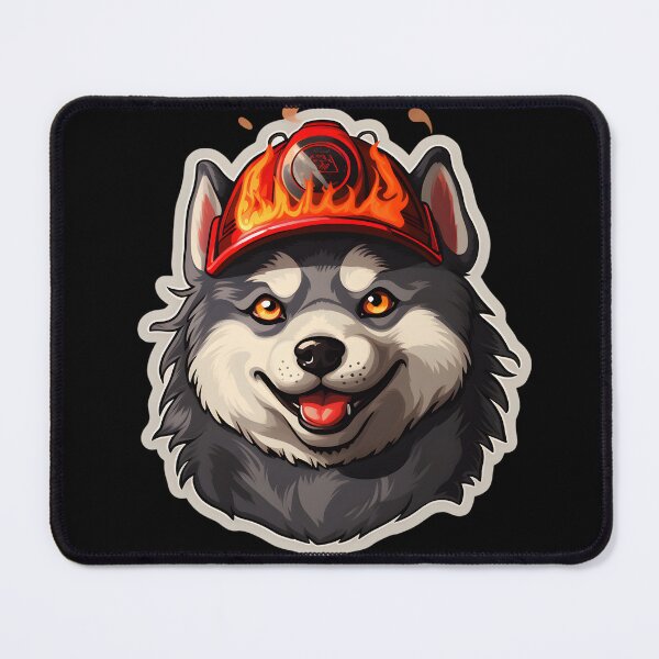 Item preview, Firefighter Malamute Puppy designed and sold by CUTEDOGGIEZ.