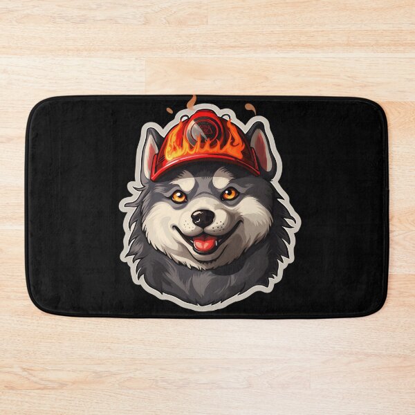 Item preview, Firefighter Malamute Puppy designed and sold by CUTEDOGGIEZ.