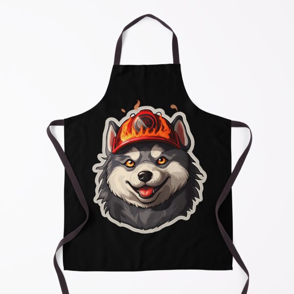Item preview, Firefighter Malamute Puppy designed and sold by CUTEDOGGIEZ.
