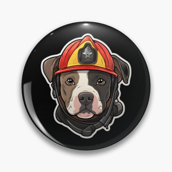Item preview, Firefighter Amstaff Puppy designed and sold by CUTEDOGGIEZ.