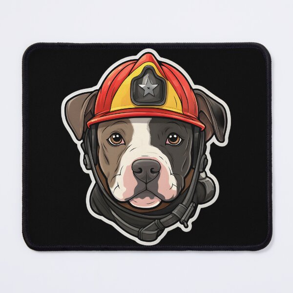 Item preview, Firefighter Amstaff Puppy designed and sold by CUTEDOGGIEZ.