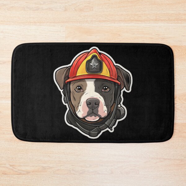 Item preview, Firefighter Amstaff Puppy designed and sold by CUTEDOGGIEZ.
