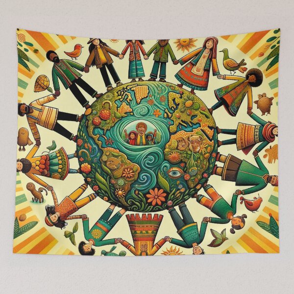 Aperçu de l'œuvre Mother Earth Happy Theme - Joyful Nature Art créée et vendue par The-Library.