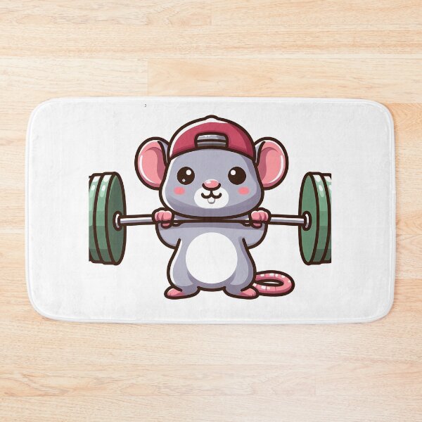 Item preview, Cute Gym Rat Lifting Barbell designed and sold by ArsiStrenght.