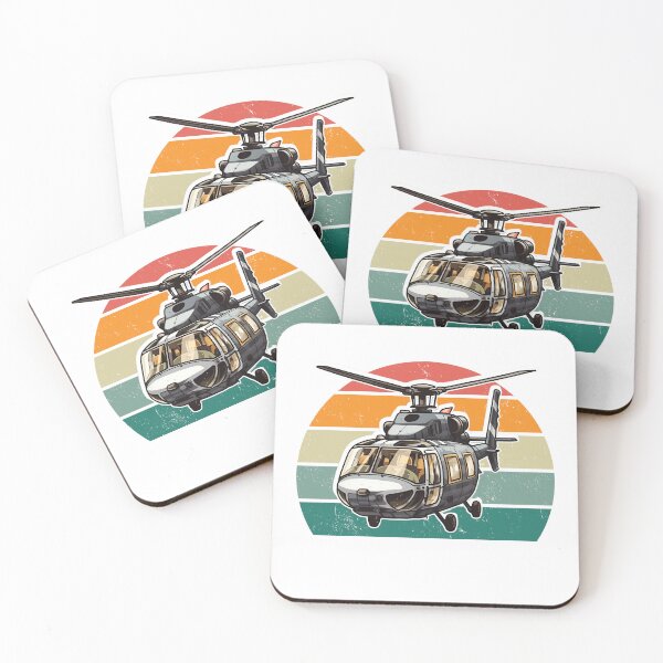 Aperçu de l'œuvre Hélicoptère Chopper Sunset Années 1980 Rétro Classique Graphique créée et vendue par montrealinabox.