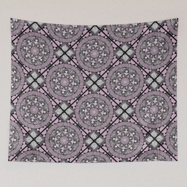 Item preview, Intangible Pink Lavender Dot Mandala Geo Tile designed and sold by Triplicate Limited.