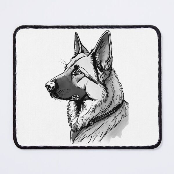 Item preview, Portrait of a German Shepherd Greyscale designed and sold by SW-Graphics.