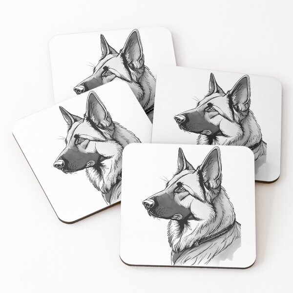Item preview, Portrait of a German Shepherd Greyscale designed and sold by SW-Graphics.