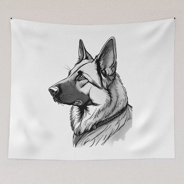 Item preview, Portrait of a German Shepherd Greyscale designed and sold by SW-Graphics.
