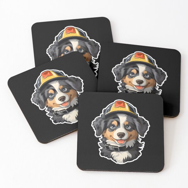 Item preview, Firefighter Australian Shepherd designed and sold by CUTEDOGGIEZ.