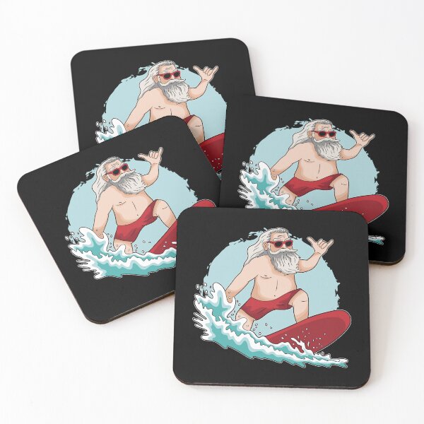 Item preview, Funny Surfing Santa Claus Hawaiian Christmas Santa Surfing  designed and sold by DrawHandArt.