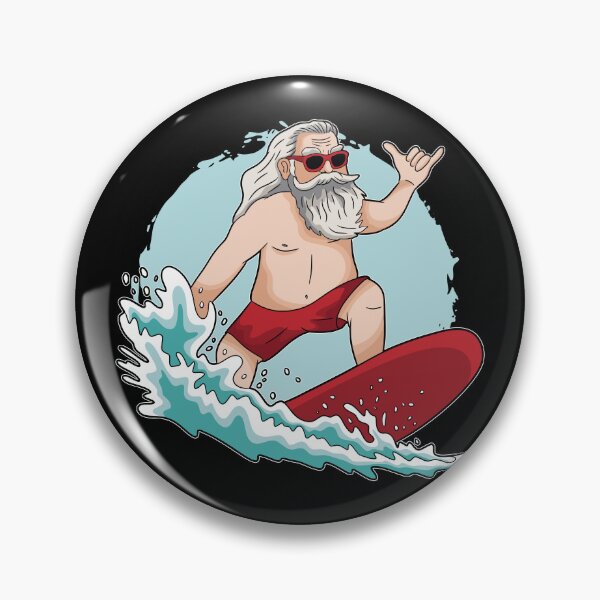 Item preview, Funny Surfing Santa Claus Hawaiian Christmas Santa Surfing  designed and sold by DrawHandArt.