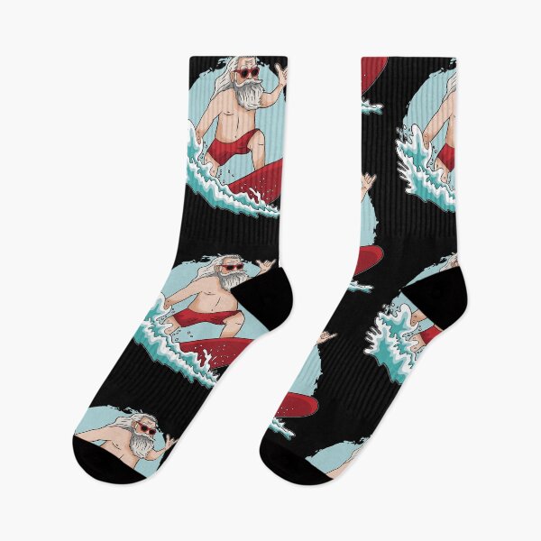 Item preview, Funny Surfing Santa Claus Hawaiian Christmas Santa Surfing  designed and sold by DrawHandArt.