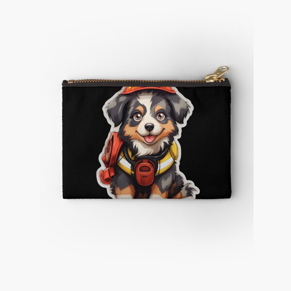 Item preview, Firefighter Aussie Puppy designed and sold by CUTEDOGGIEZ.