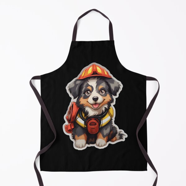 Item preview, Firefighter Aussie Puppy designed and sold by CUTEDOGGIEZ.