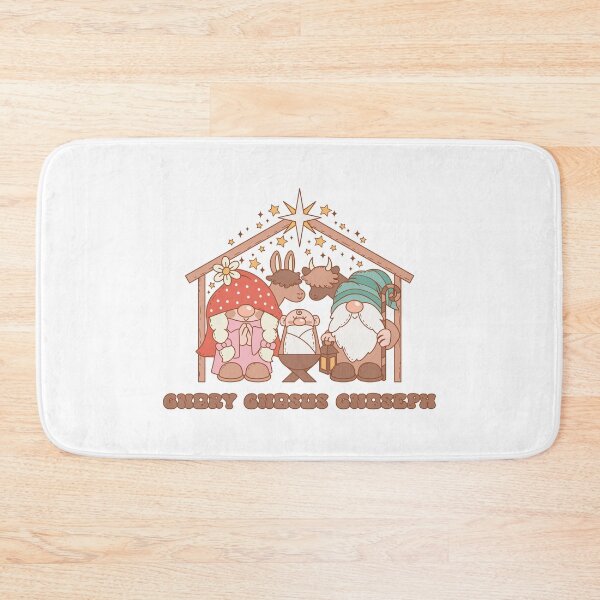 Item preview, Gnory, Gnosus, and Gnoseph - Cute and Funny Mary, Jesus, and Joseph Gnomes Nativity Scene/crèche (Red Outline Design) designed and sold by Spiprinto.