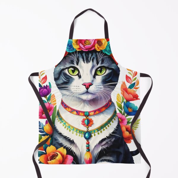 Item preview, Floral Cats Decorative Art Regal Cat Sitting Adorned with Vivid Flowers Headband designed and sold by Butler in the Home.