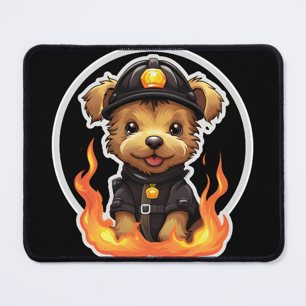 Item preview, Firefighter Aussie Terrier Puppy designed and sold by CUTEDOGGIEZ.